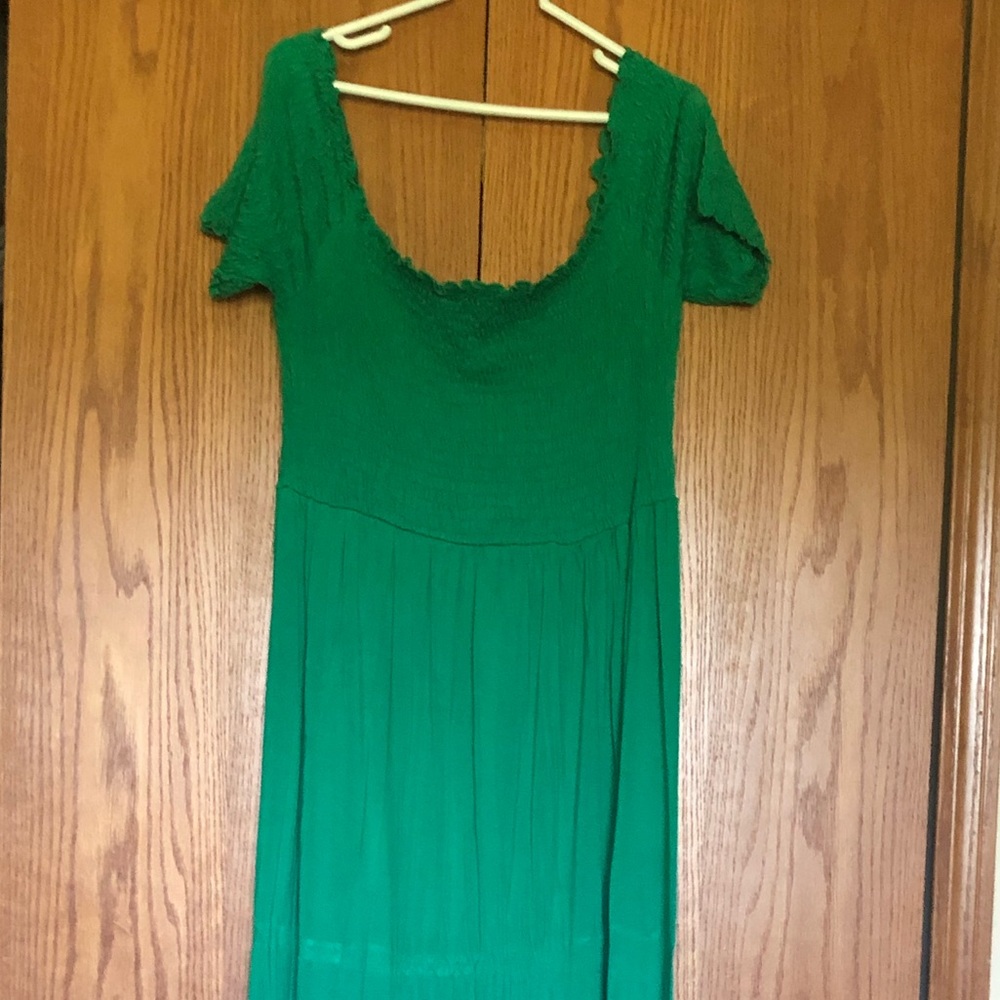 Asos Curve Smoked Off-Shoulder Maxi Dress